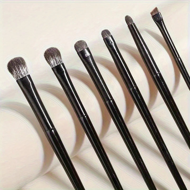 6Pcs Eye Makeup Brush Set - Soft Eyeshadow & Eyeliner Blending Brushes