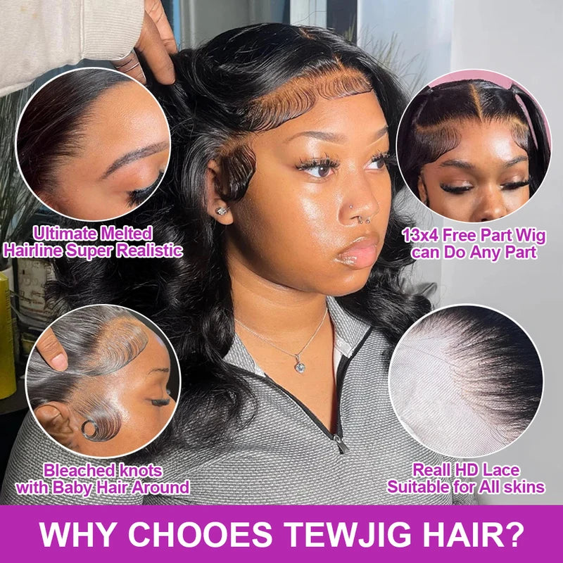 Glueless Short Bob Wigs with HD Lace for Natural Look - Brazilian Human Hair