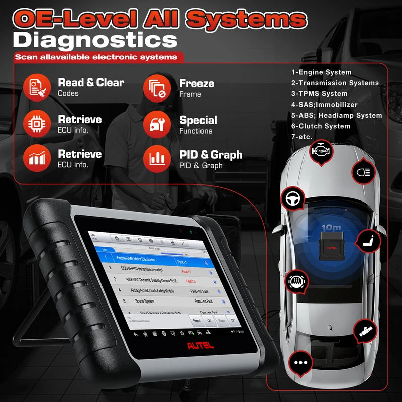 Autel MaxiCOM MK808BT Pro Automotive Diagnostic Scanner All-System Code Reader