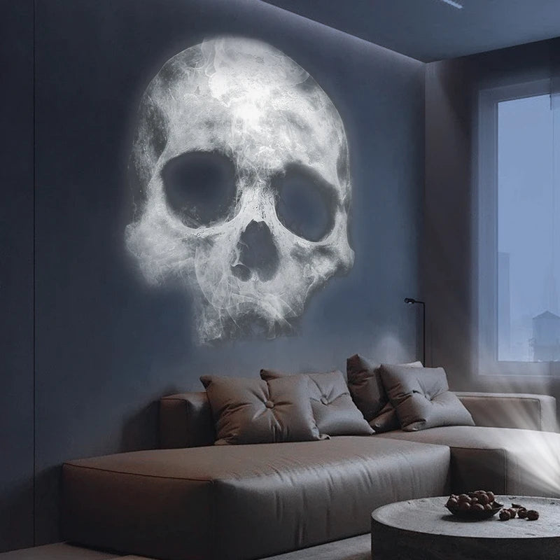 USB Skull Projection Night Light - Creative Halloween Bedroom Decor