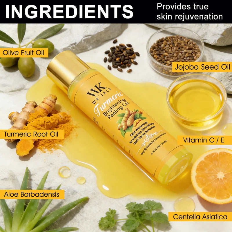 Turmeric Brightening Peeling Oil for All Skin Types - 200ml Natural Exfoliator