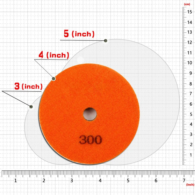 3PCS 4-Inch Diamond Sponge Polishing Pads for Marble Concrete Floor Buffing