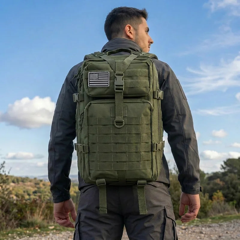 Men & Women 45L Tactical Hiking Backpack Large Capacity Water-Resistant Camping & Trekking Rucksack