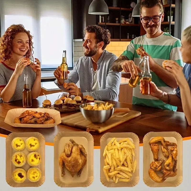 Extra Large Rectangular Air Fryer Liners - Non-Stick, Easy Clean, Disposable Kitchen Accessories