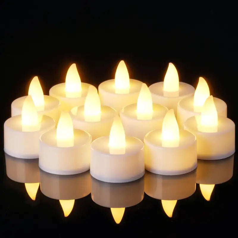 Flameless LED Tea Light Candles Set with Warm White Light for Holiday Decor