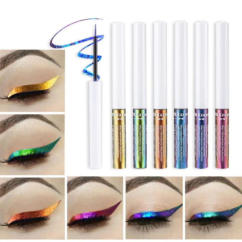 Waterproof Long Lasting Diamond Glitter Liquid Eyeliner Set - 6 Colors
