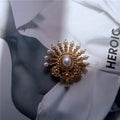 Retro Baroque Gemstone Brooch for Women - Luxury Palace Dress Accessory