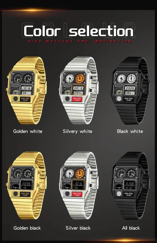 Digital Sports Watch with Multifunctional Features, Thermometer & Stopwatch