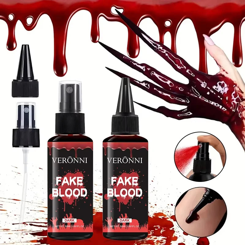 Fake Blood for Halloween Makeup - Washable, Realistic Blood Effect, 50ml