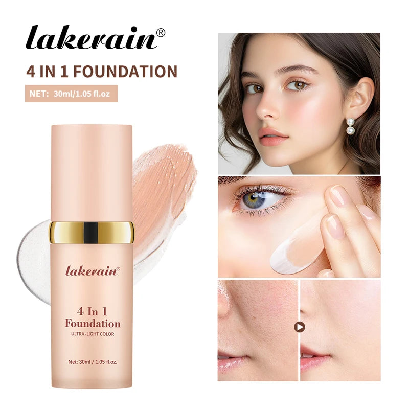 Color Changing Foundation 4-in-1 Moisturizer SPF 30 Waterproof Concealer
