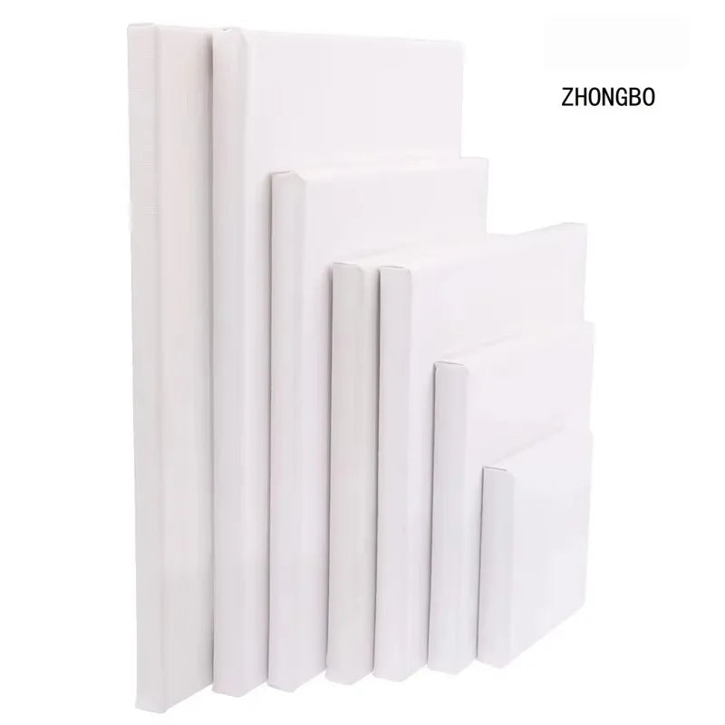 2-Piece Square Artist Canvas for Oil, Acrylic & Watercolor Painting - White