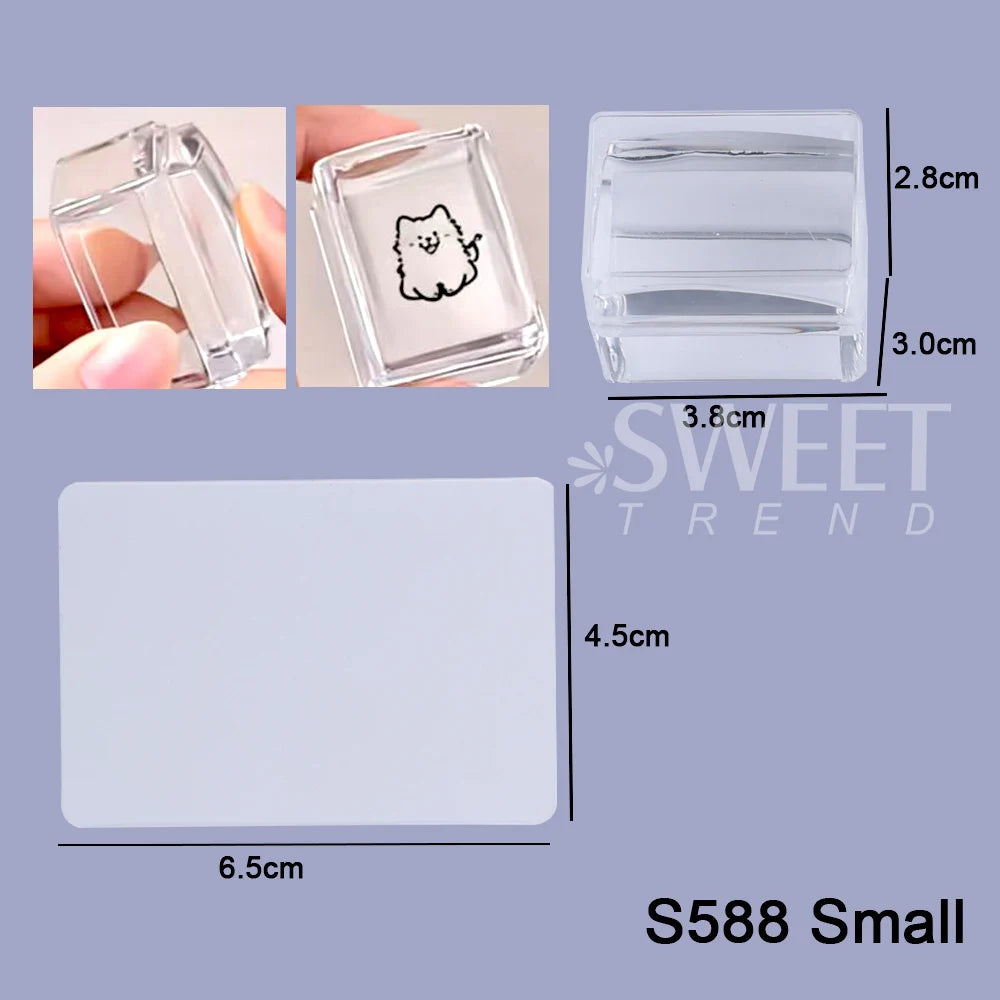 Nail Stamping Plates Kit for French Manicure - Silicone Polish Stencil & Seal