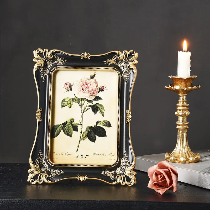 European Retro Black Pattern Resin Home Decor for Living Room & Bedroom
