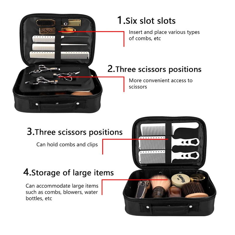Large Capacity Travel Styling Organizer Case for Barber & Cosmetics Storage