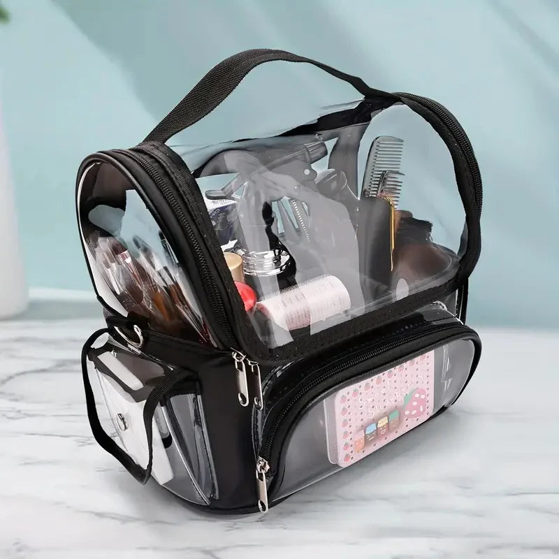 Travel Makeup Brush Organizer Backpack Waterproof Cosmetic Bag with Divider