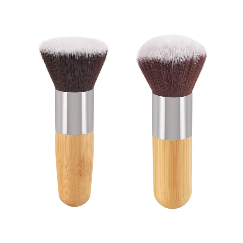 Professional Makeup Brush Set for Foundation, Blush & Powder - Soft Synthetic & Bamboo Handle