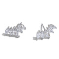 Delicate Stainless Steel Cubic Zirconia Stud Earrings for Women - Popular Daily Jewelry Gift