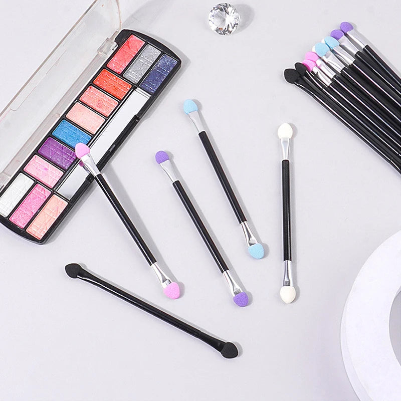 10PCS Multi-Color Double Head Latex Sponge Eyeshadow Brush Set Portable Makeup Tools