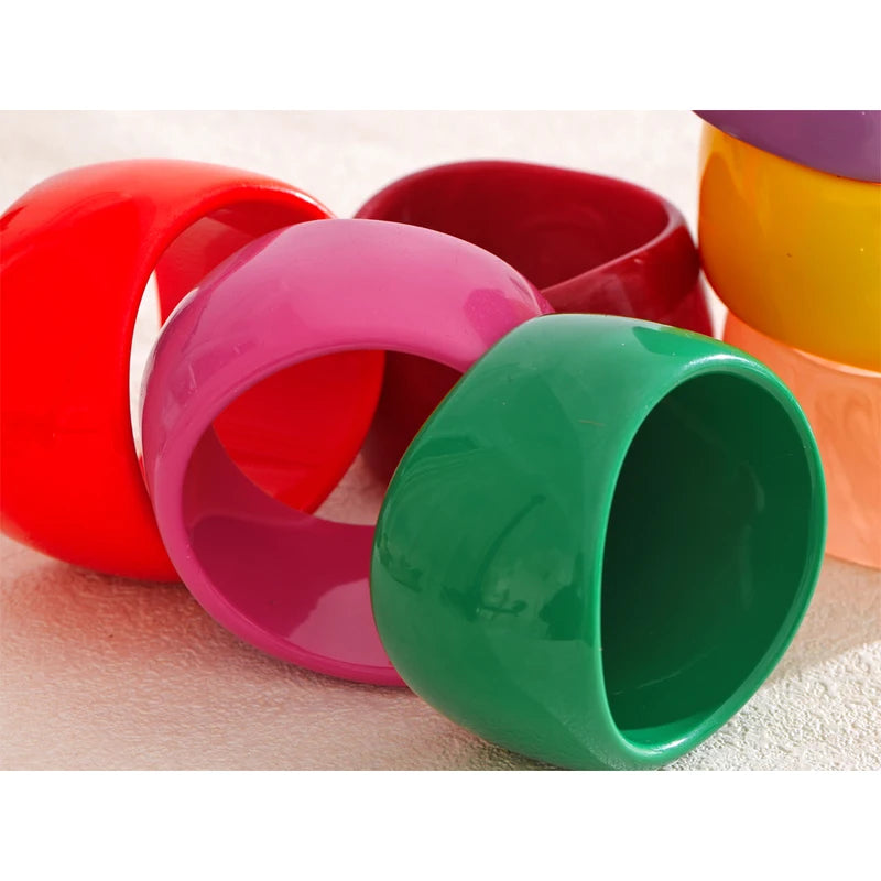 Large Resin Wide Bracelet Bangle for Women Summer Party Jewelry