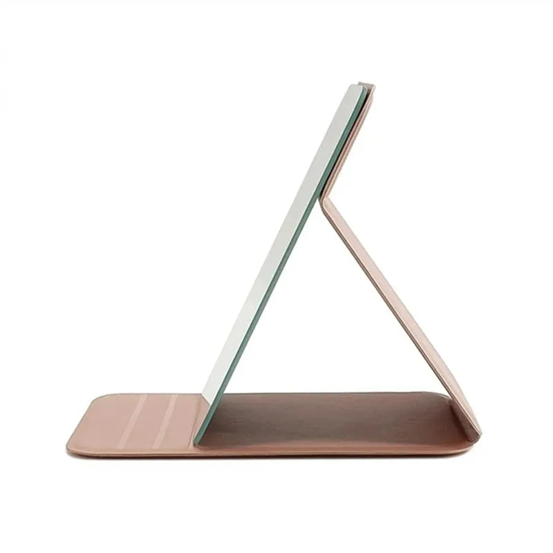 Portable Folding Makeup Mirror with Solid Color Handle - Compact and Stylish for Women