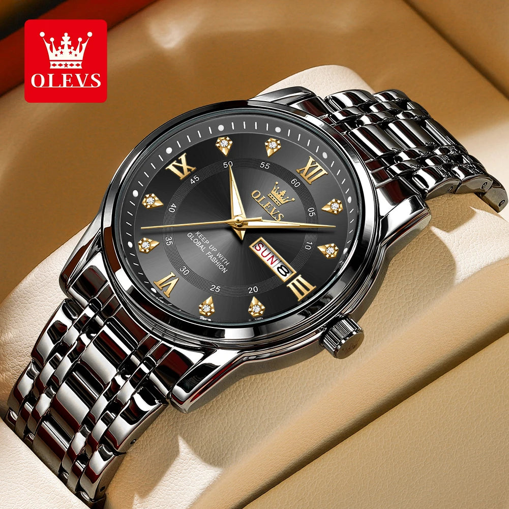 Men's Waterproof Stainless Steel Watch - Casual Original Wristwatch for Men