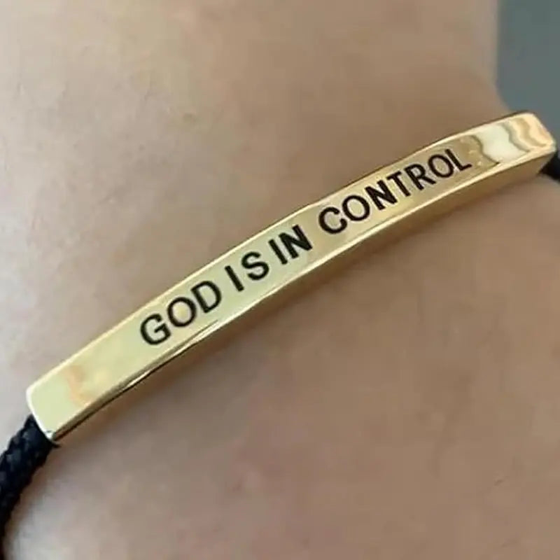 Christian Faith Stainless Steel Bracelet God Is in Control Gift Jewelry