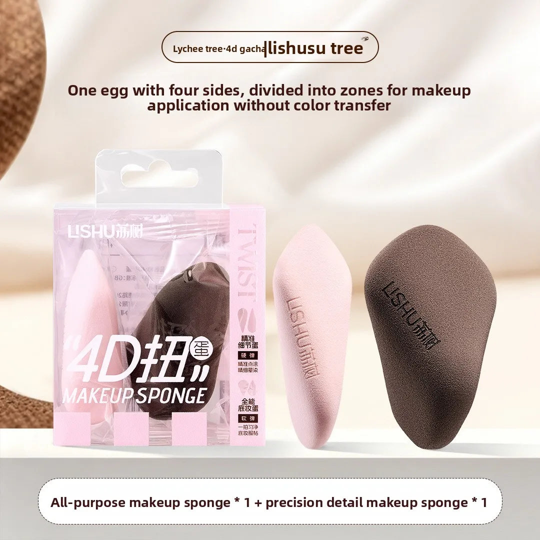 Finger Shape Makeup Sponge Set - Reusable Precision Face Cosmetic Puffs for Foundation & Highlighter