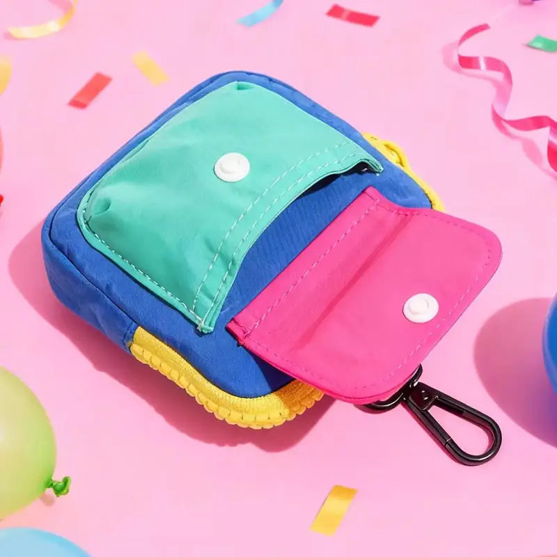 Mini Zipper Coin Purse Keychain for Women - Cute Cloth Wallet Gift