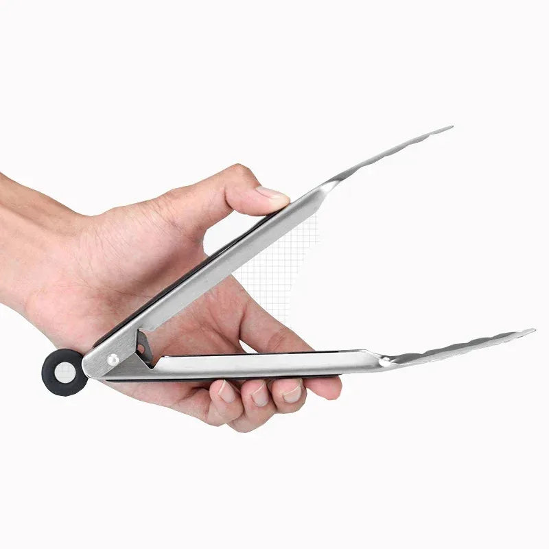 BBQ Grill Tongs Stainless Steel Food Clips for Camping Kitchen Outdoor Cooking
