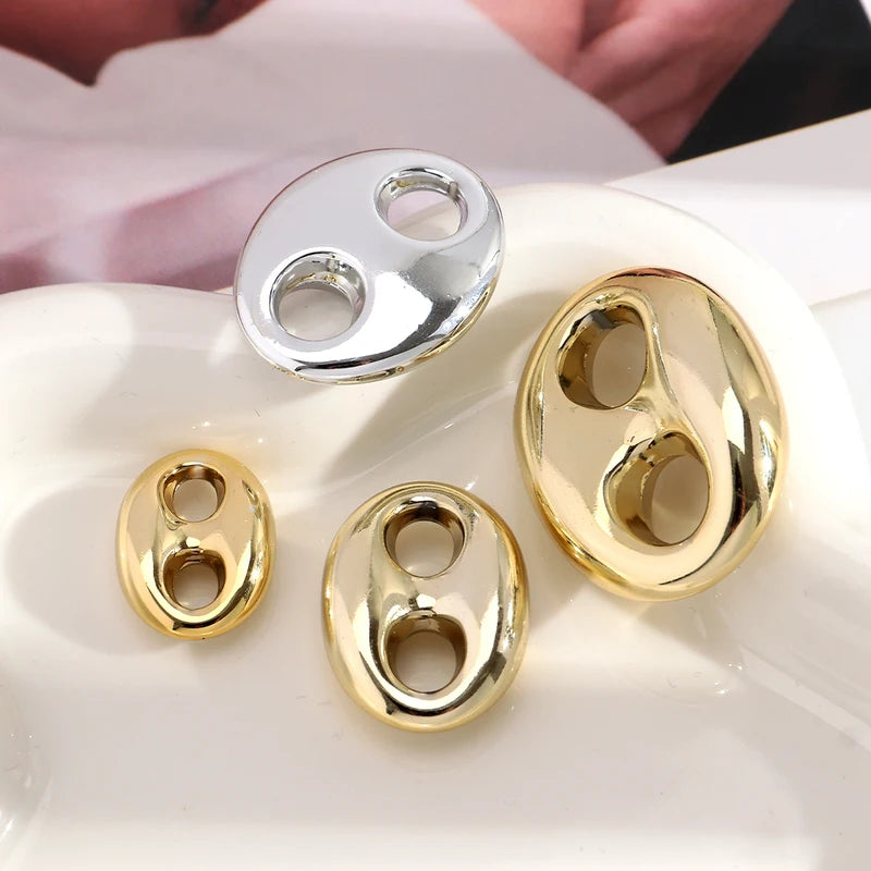 5pcs Gold Color Coffee Bean Link Rings Jewelry Making Connectors for DIY Earrings Necklaces