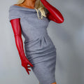 Extra Thin Faux Leather Fitted Gloves 28 Inch Long Black & Color Variations