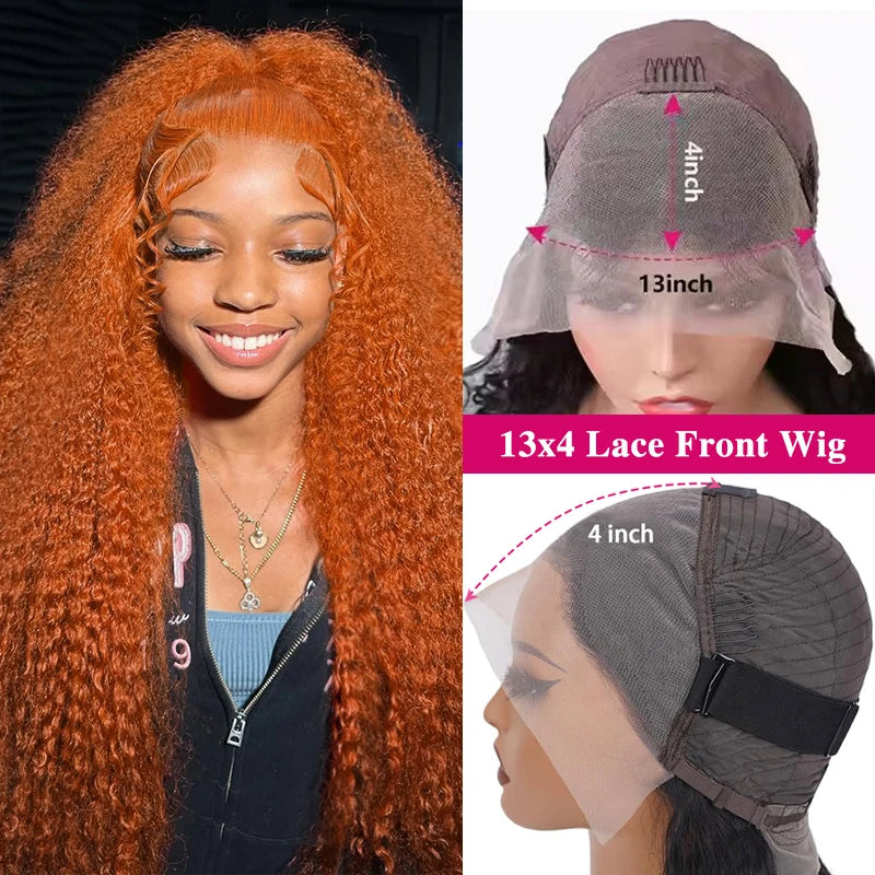 Water Wave & Curly Human Hair Wigs with Lace Front, 30-38 Inch, Multiple Colors & Densities