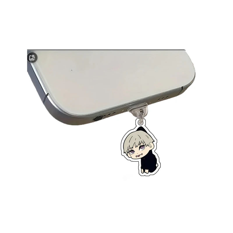 Anime JJK Gojo Satoru Itadori Yuji Fushiguro Megumi Geto Dust Plug Keychain Pendant - Earphone Port Protection