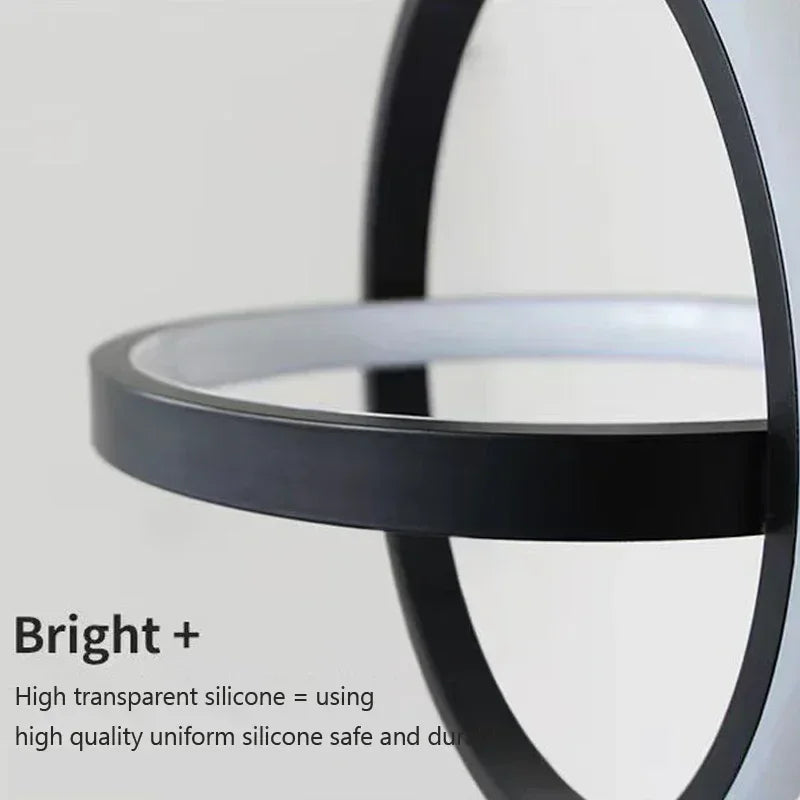 Modern Black LED Pendant Light Fixture for Dining Room Kitchen Living Room