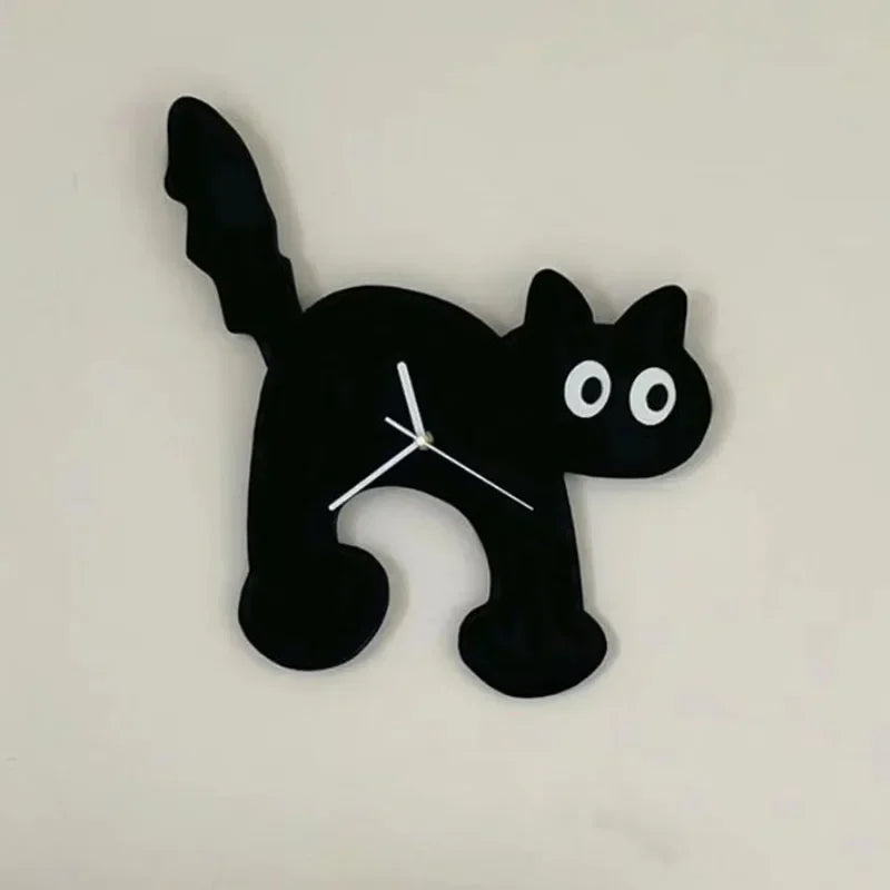 Modern Wall Clock Cat Dog Art Acrylic Silent Decor for Living Room & Bedroom