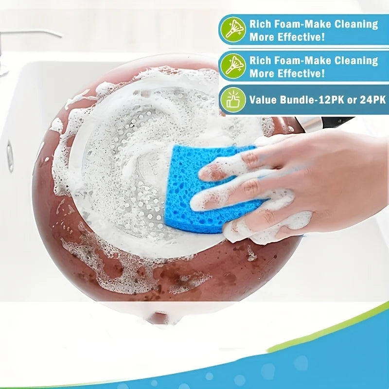 24 Quick Cleaning Sponges - Scratch-Free Dishwashing & Surface Cleaning