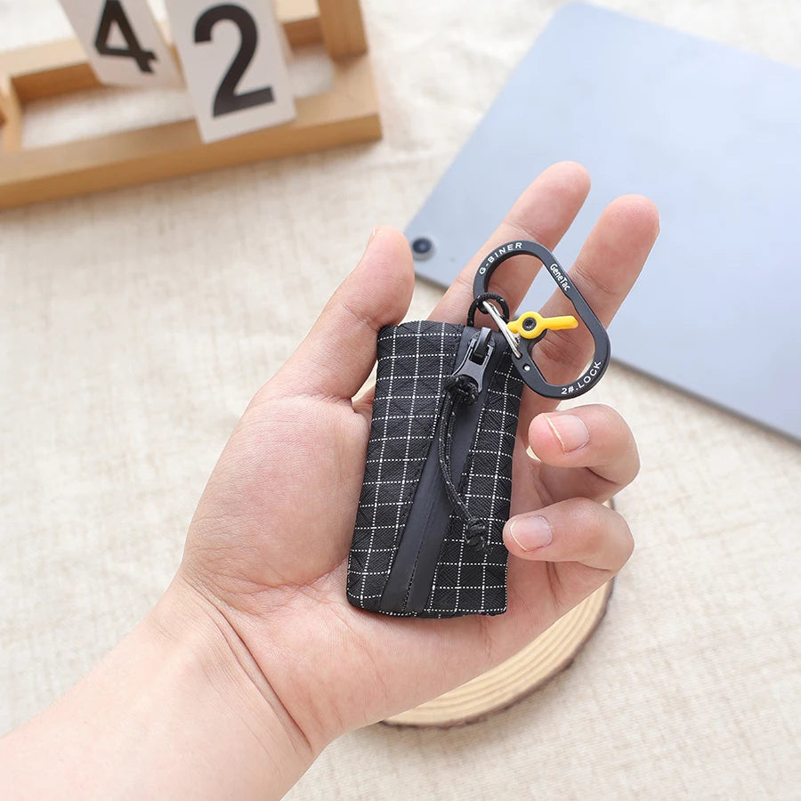 Ultralight Trail Coin Pouch - Upcycled Gridstop Zip EDC Holder for Backpacking and Travel