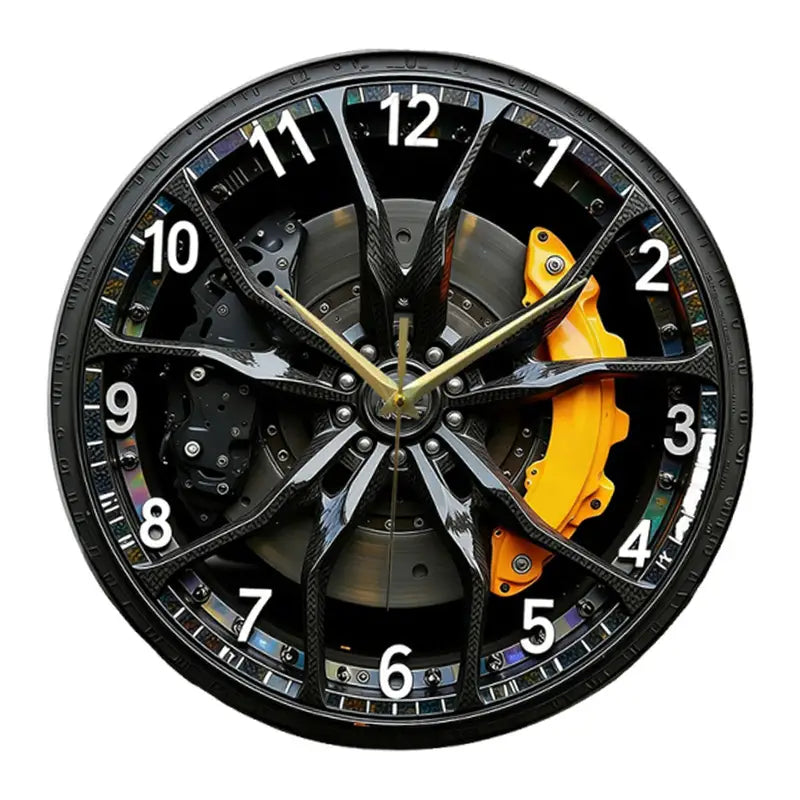2D Car Wheel Wall Clock - Silent Modern Acrylic Decoration for Home & Classroom