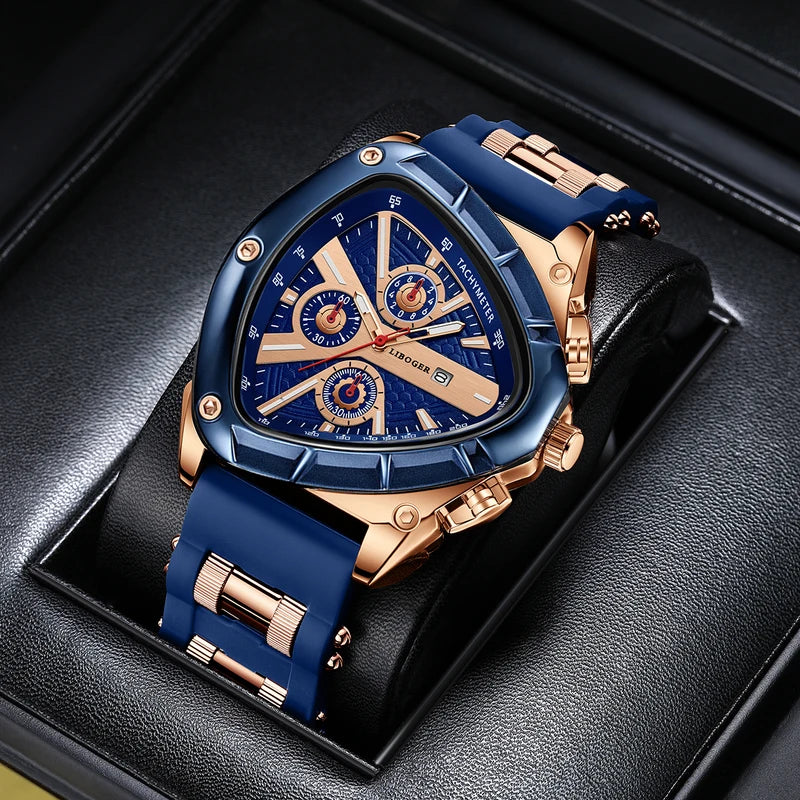 Men's Sports Quartz Watch with Silicone Strap Auto Date - Gift Idea