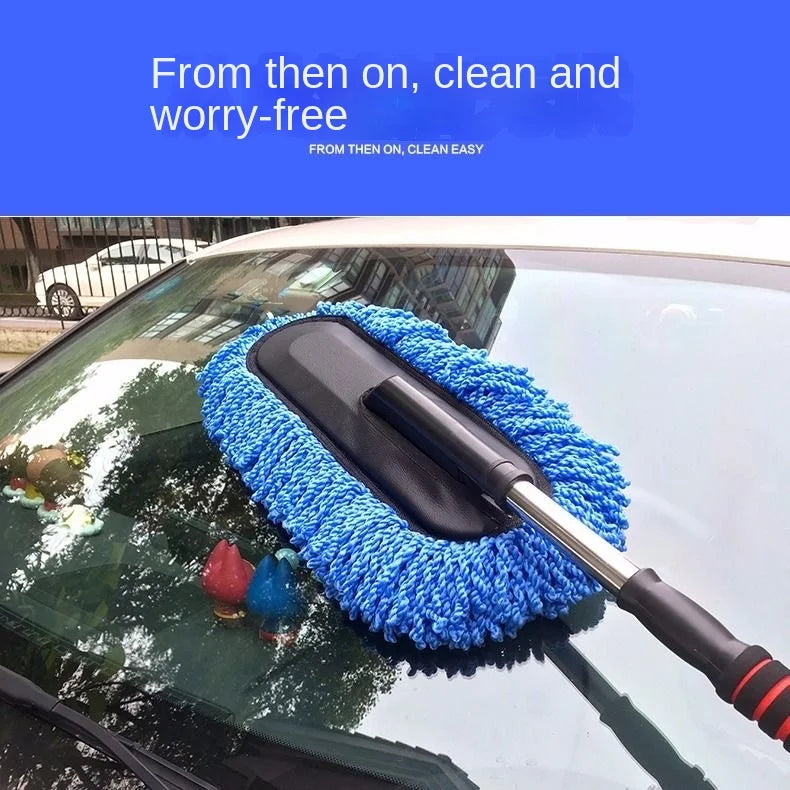 Microfiber Car Wash Brush Mop Kit with Long Handle – Garage & Vehicle Cleaning Supplies