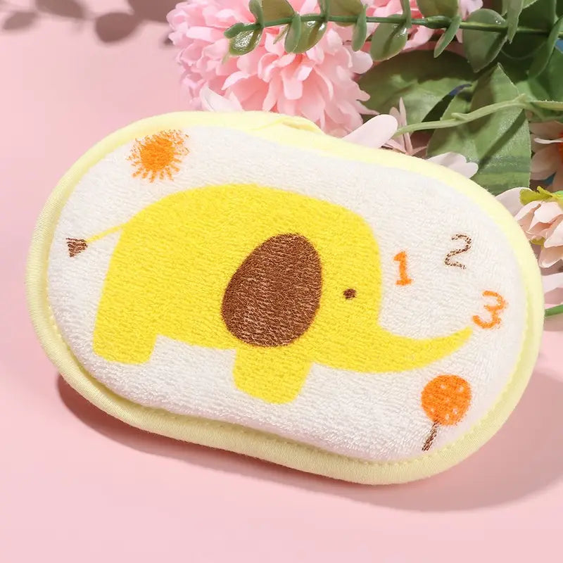 Baby Bath Sponge Elephant Pattern Soft Body Wash Scrubber for Infants & Kids