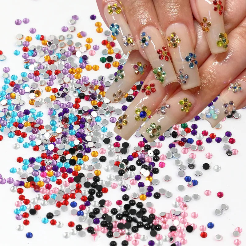 12 Pack Crystal Nail Art Rhinestones Flatback Gems for Nail Decoration