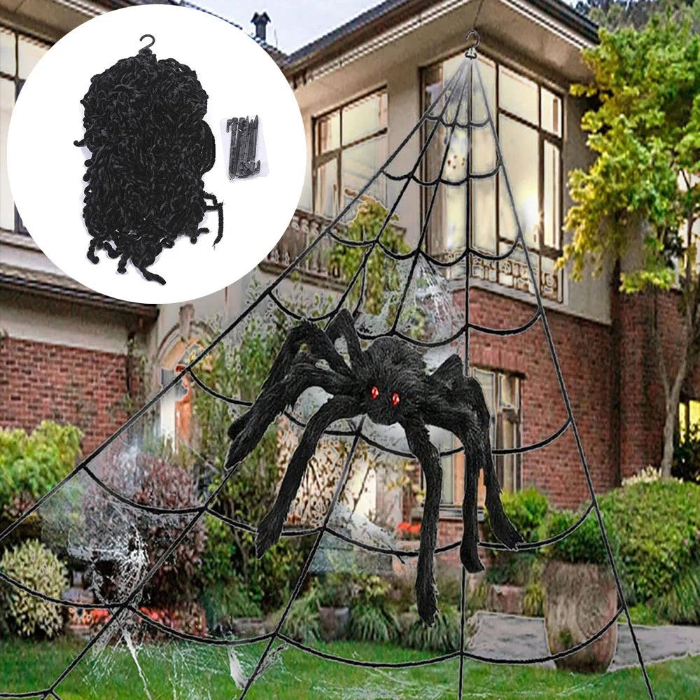Large 5m Halloween Spider Web Decor for Haunted Outdoor Yard Props