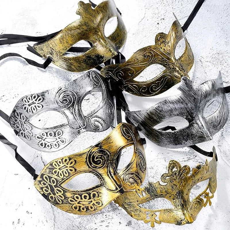 Vintage Prince Masquerade Half Face Mask for Parties - Black and Copper