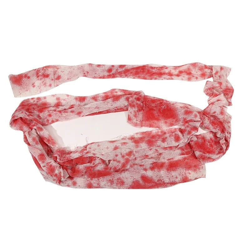 Halloween Bloody Cloth Strips for Haunted House Horror Scene Decoration - 10/15M