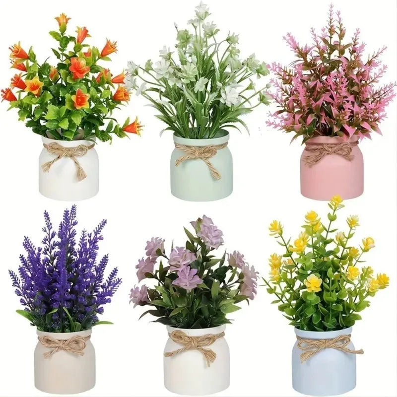 Artificial Potted Flower Bonsai Tree - Faux Plant Decor for Home & Office
