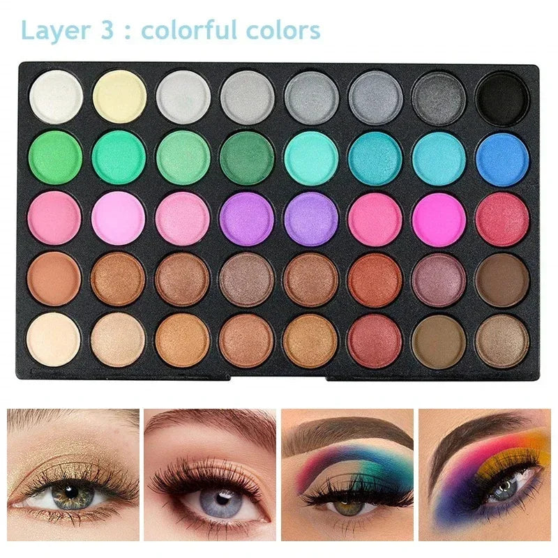 120 Color Waterproof Eyeshadow Palette - Glitter & Matte Pigmented Eye Makeup
