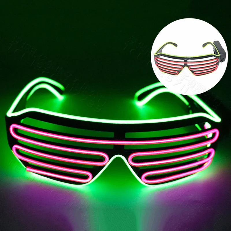 Wireless LED Glow-in-the-Dark Glasses for Parties Halloween Christmas Carnival