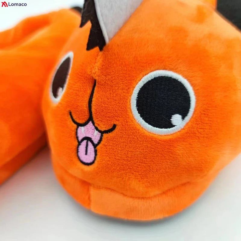 Anime Pochita Slippers Cosplay Kawaii Puppy Halloween Xmas Bedroom Shoes