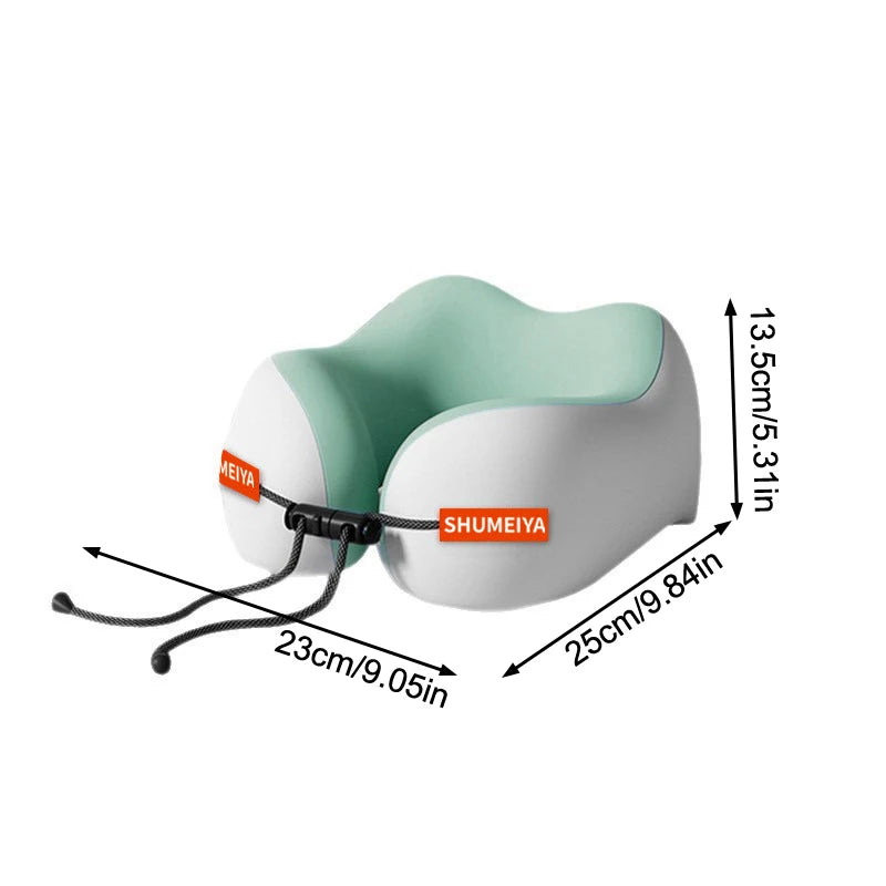 Travel Memory Foam U-Shaped Pillow Neck Support for Airplane & Travel